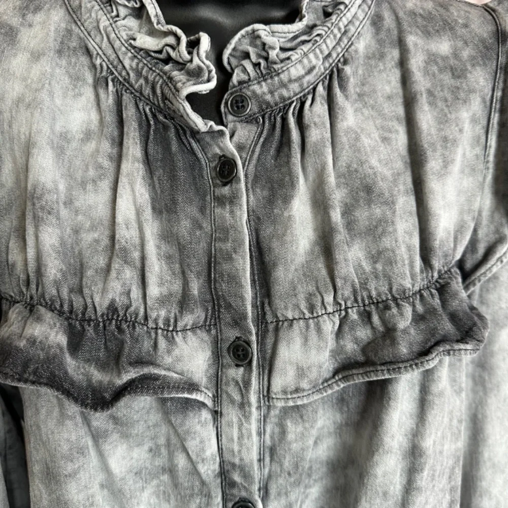 Isabel Etoile Marant Tie Dye Acid Wash Print Mock Neck Button up top - Picture 10 of 13